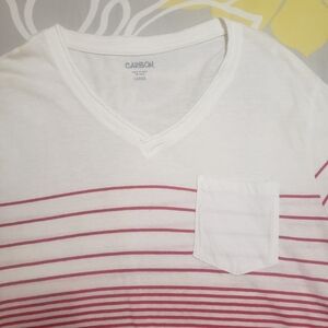 White and Red Striped T-Shirt